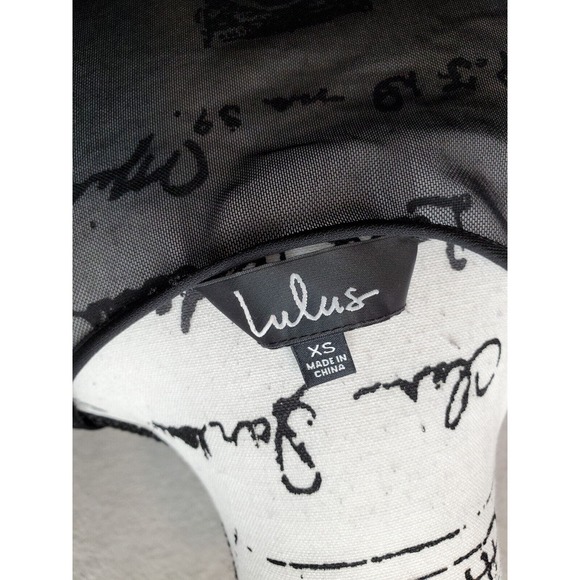 Lulus Shift Dress Women's XS Black Mesh Panel Polyester Lined Tasseled Side Zip - Picture 7 of 10